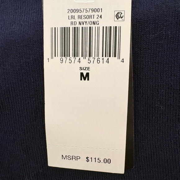 NWT Lauren Ralph Lauren Knit Sweater with Orange Anchor Design, size M - Picture 4 of 4